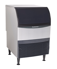 Scotsman UC2724MWX-1 Undercounter Water-Cooled Medium Cube Ice Maker with Bin — 270 lb/Day